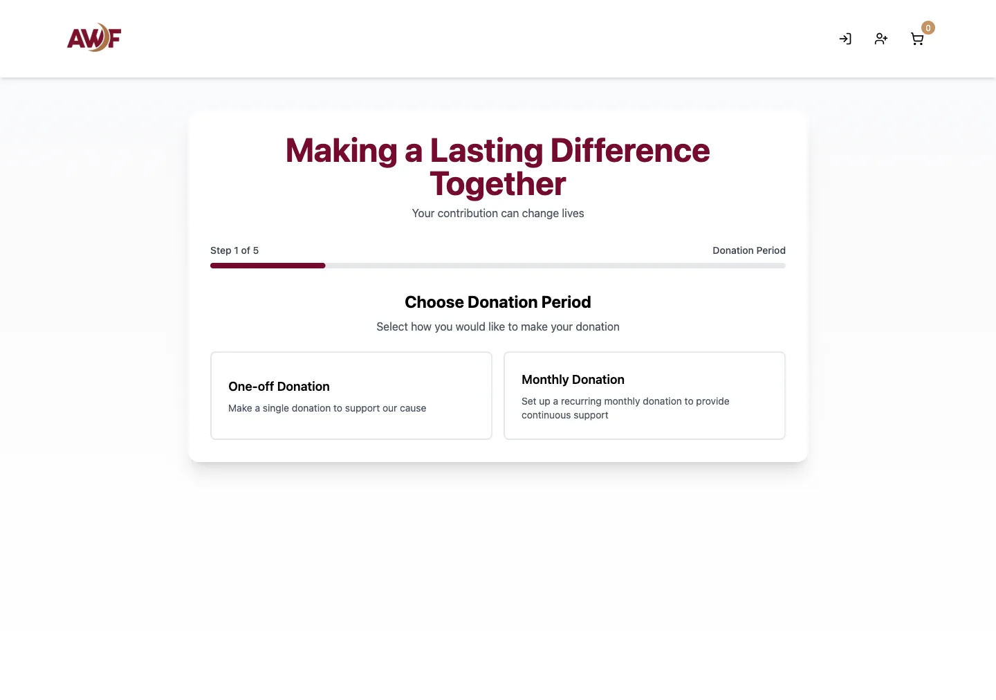 Donation Portal screenshot