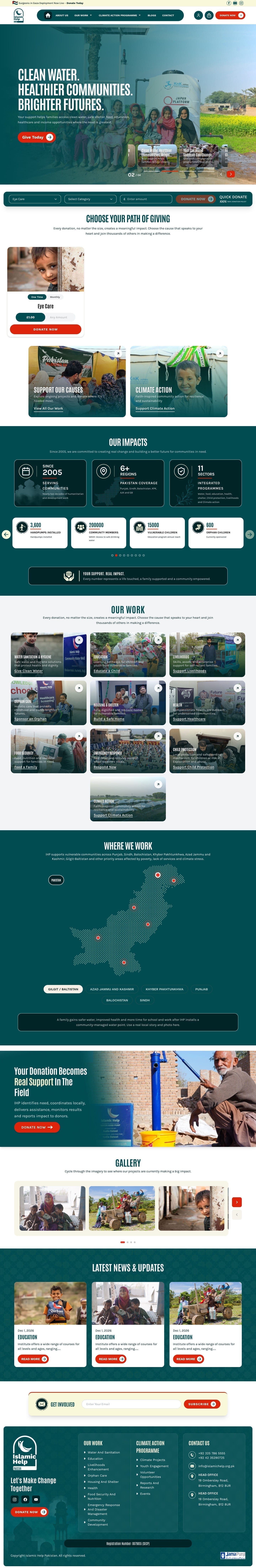 Islamic Help — full charity website designed and built by Techno Serve